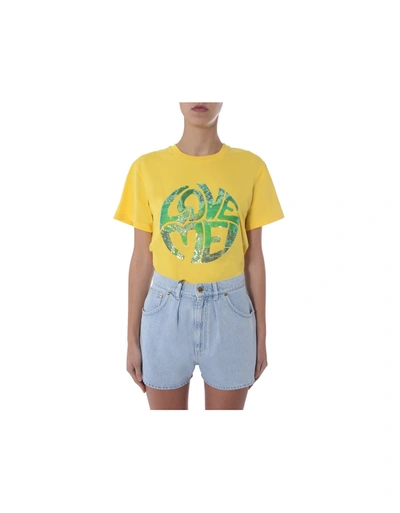 Alberta Ferretti T-shirt Love Me Gialla In Yellow