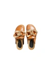 Jw Anderson Chunky Leather Chain Slide Mules In Brown