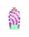 Msgm Tie Dye Cotton Jersey Sweatshirt Hoodie In Lilac