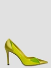 Jimmy Choo Cass 95 Satin And Pvc Pumps In Yellow & Orange