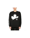 Dsquared2 Printed Over Cotton Jersey Sweatshirt In Black