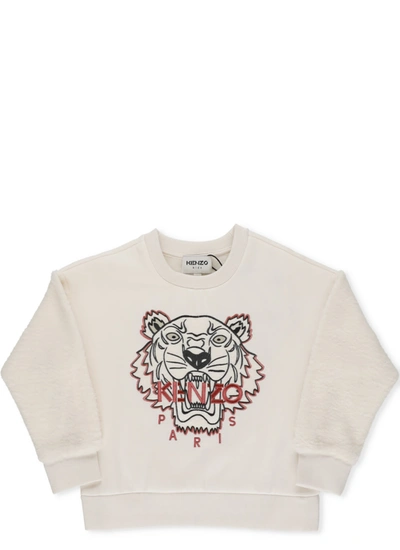 Kenzo Kids' Tiger Sweatshirt In Ecru