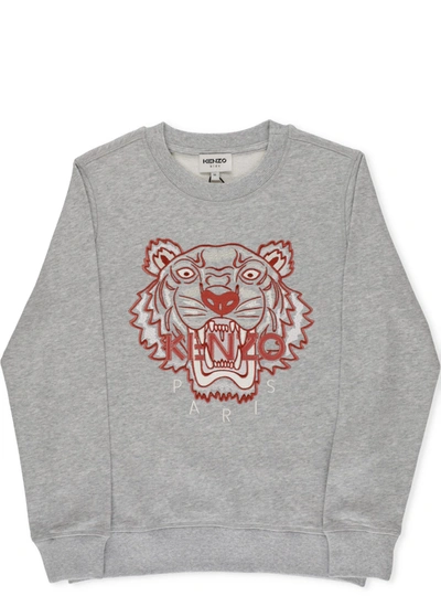 Kenzo Kids' Tiger Sweatshirt In Grigio Antico