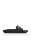 MCQ BY ALEXANDER MCQUEEN BLACK SWALLOW SLIDE SANDALS