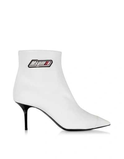 Msgm Shoes White  Signature Ankle Boots