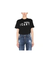 Dsquared2 Slogan Printed Crewneck T-shirt In Black