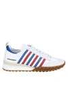 Dsquared2 Legend Sneakers In Leather And Suede In White/blu