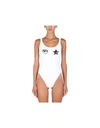 Chiara Ferragni Logo Printed One-piece Swimsuit In White