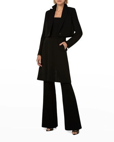 Akris Cropped Double-face Wool Jacket In Black