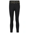 Cordova Signature Ribbed Intarsia Stretch-knit Leggings In Black