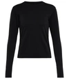 Cordova Round Neck Ribbed Stretch-knit Top In Onyx