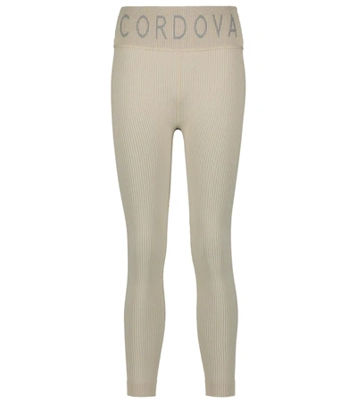 Cordova Branded Skinny High-rise Stretch-woven Ski Base Leggings In Beige