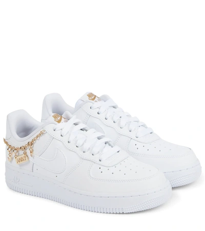 Nike Air Force 1 07 Lx Lucky Charms Leather Sneakers In White,metallic Gold,flat Gold,white