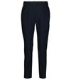 Brunello Cucinelli Cotton-blend Tapered Pants In Blu Freddo