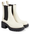 Bottega Veneta The Lug Leather Ankle Boots In Sea Salt