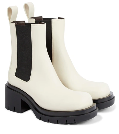 Bottega Veneta The Lug Leather Ankle Boots In White