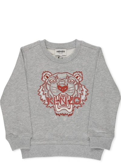 Kenzo Kids' Tiger Sweatshirt In Grigio Antico