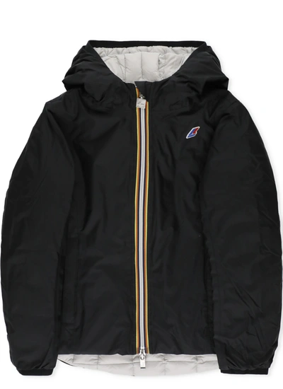 K-way Kids' Lily Thermo Plus 2.0 Double Down Jacket In Black Pure - Grey Md