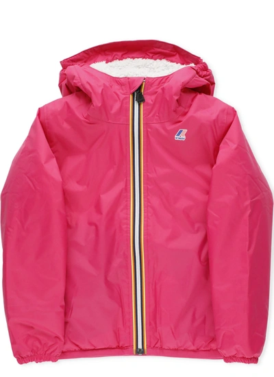 K-way Kids' Le Vrai 3.0 Claude Orsetto Jacket In Fuchsia Magenta