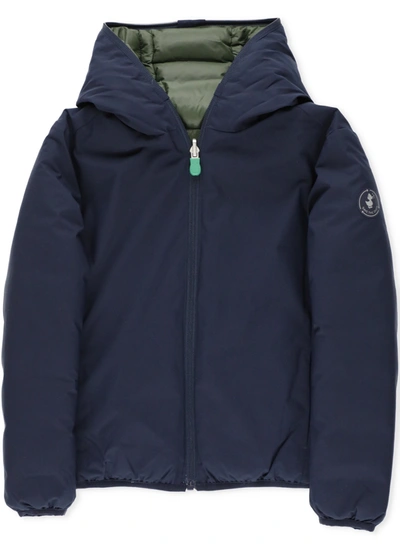 Save The Duck Kids' Matt Reversible Jacket In Navy Blue