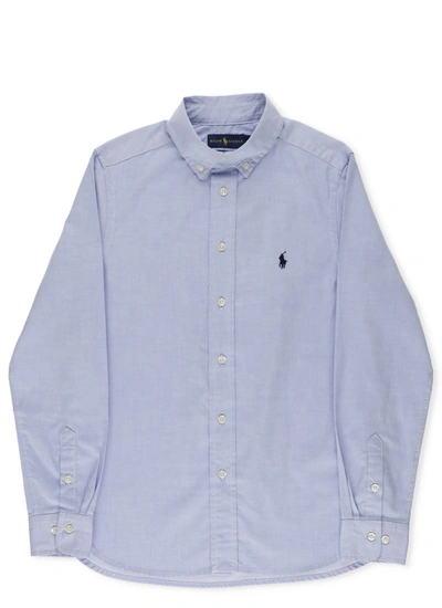 Ralph Lauren Kids' Slim Fit Cotton Shirt In Bsr Blue