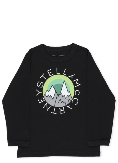 Stella Mccartney Kids' Sweater With Graphic Print In Black