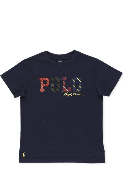 Ralph Lauren Kids' Polo Logo T-shirt In Hunter Navy