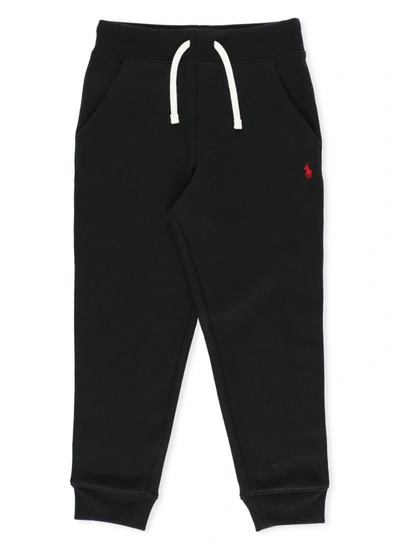 Ralph Lauren Kids' Cotton Trackpants In Polo Black