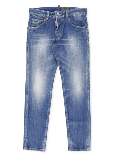 Dsquared2 Kids' Run Dan Jeans In Blue Denim