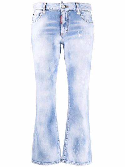 Dsquared2 Flared Low Rise Cropped Denim Jeans