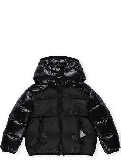 Moncler Kids' Ayfer Black Nylon Down Jacket With Logo