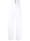 Philosophy Di Lorenzo Serafini Wide-leg High-waisted Trousers In Bianco