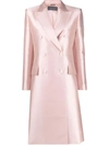 Alberta Ferretti Double-breasted Coat With Slits - Atterley In Rosa