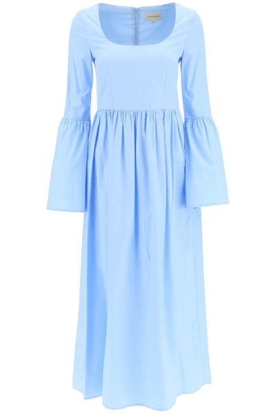 Loulou Studio Keppel Cotton-poplin Maxi Dress In Light Blue