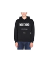 Moschino Man Sweatshirt Black Size 42 Organic Cotton In Black