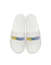 KENZO WHITE KENZO LOGO POOL MULES