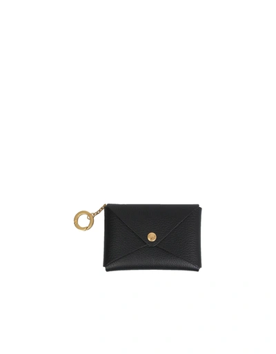 Il Bisonte Titania Leather Envelope Card Holder Unisex In Black
