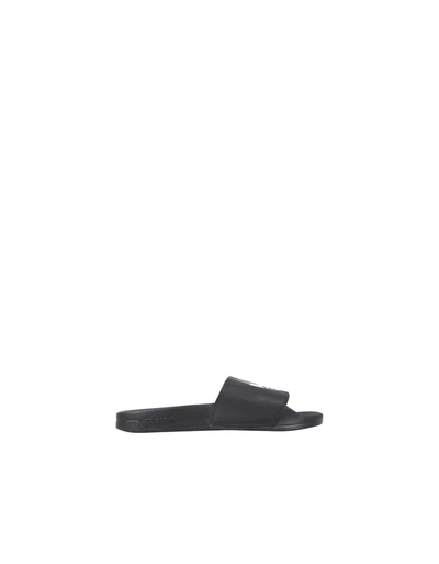 Adidas Originals Slide Sandals With Logo In Black