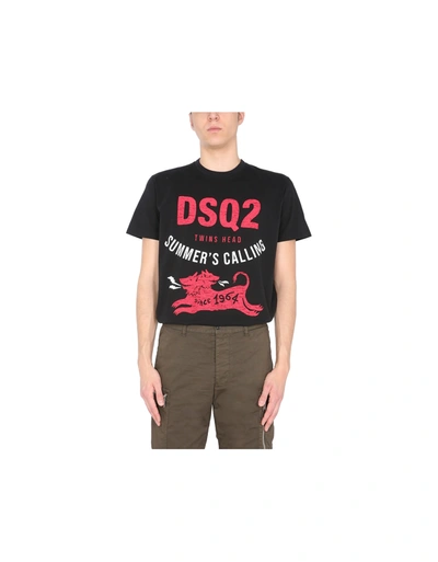 Dsquared2 Crew Neck T-shirt In Nero