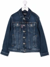 Dsquared2 Embroidered-logo Denim Jacket In Blau