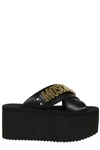 MOSCHINO MOSCHINO LOGO PLAQUE PLATFORM SLIDES