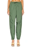 Wardrobe.nyc Elasticized Nylon Utility Pants In Aviator Green