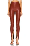 Alix Nyc Carlisle Fau Leather Split Hem Pants In Paprika
