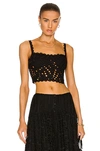 Charo Ruiz Tessa Broderie Anglaise Cotton-blend Top In Black
