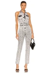 Retroféte Ben Belted Denim Jumpsuit In Light Acid Grey