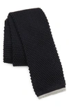Brunello Cucinelli Knit Silk Skinny Tie In Marina/ Ciottolo