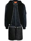 UNDERCOVER ZIP-UP PADDED LAYERED COAT