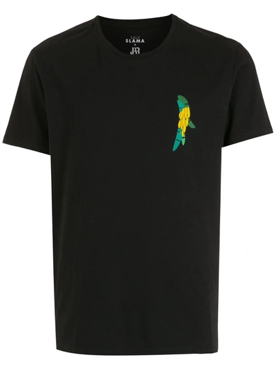 Amir Slama Banana-print Crewneck T-shirt In Black