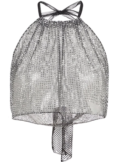 Prada Babies' Crystal-embellished Halterneck Top In Silver