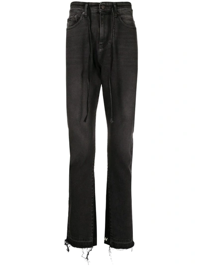 Val Kristopher Drawstring Fitted Jeans In Black